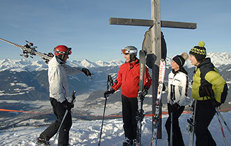 Skiing paradise Kronplatz Pan de Corones in the Puster Valley